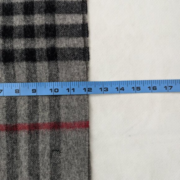 BURBERRY London Classic Nova Check Knit Fringe WOOL Multifunctional Gray SCARF - Picture 6 of 6